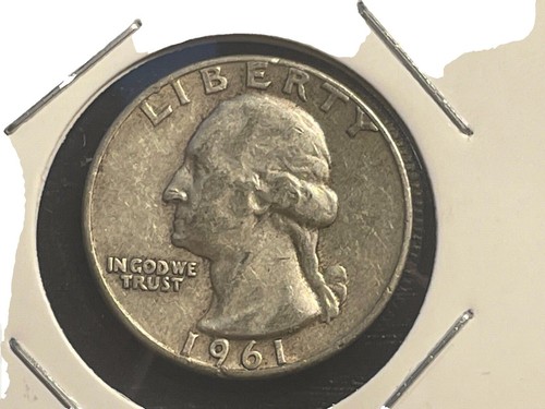 1961 Washington Quarter DDO FS-101 doubled die obverse showing clear doubling in IN GOD WE TRUST legend and date digits under magnification